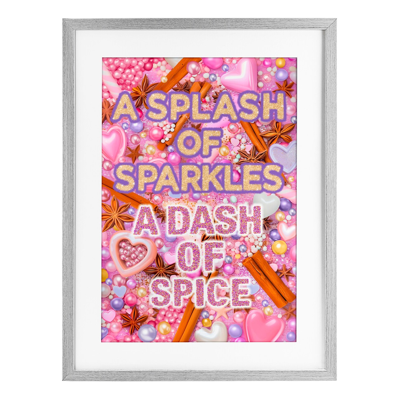 Stupell Industries Splash of Sparkle Dash Of Spice Framed Print Under Glass, design by Jess Stempel